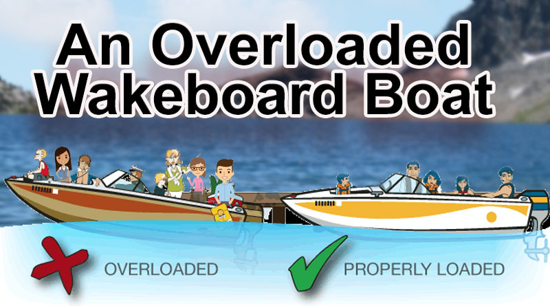 overloaded wakeboard boat with too many people